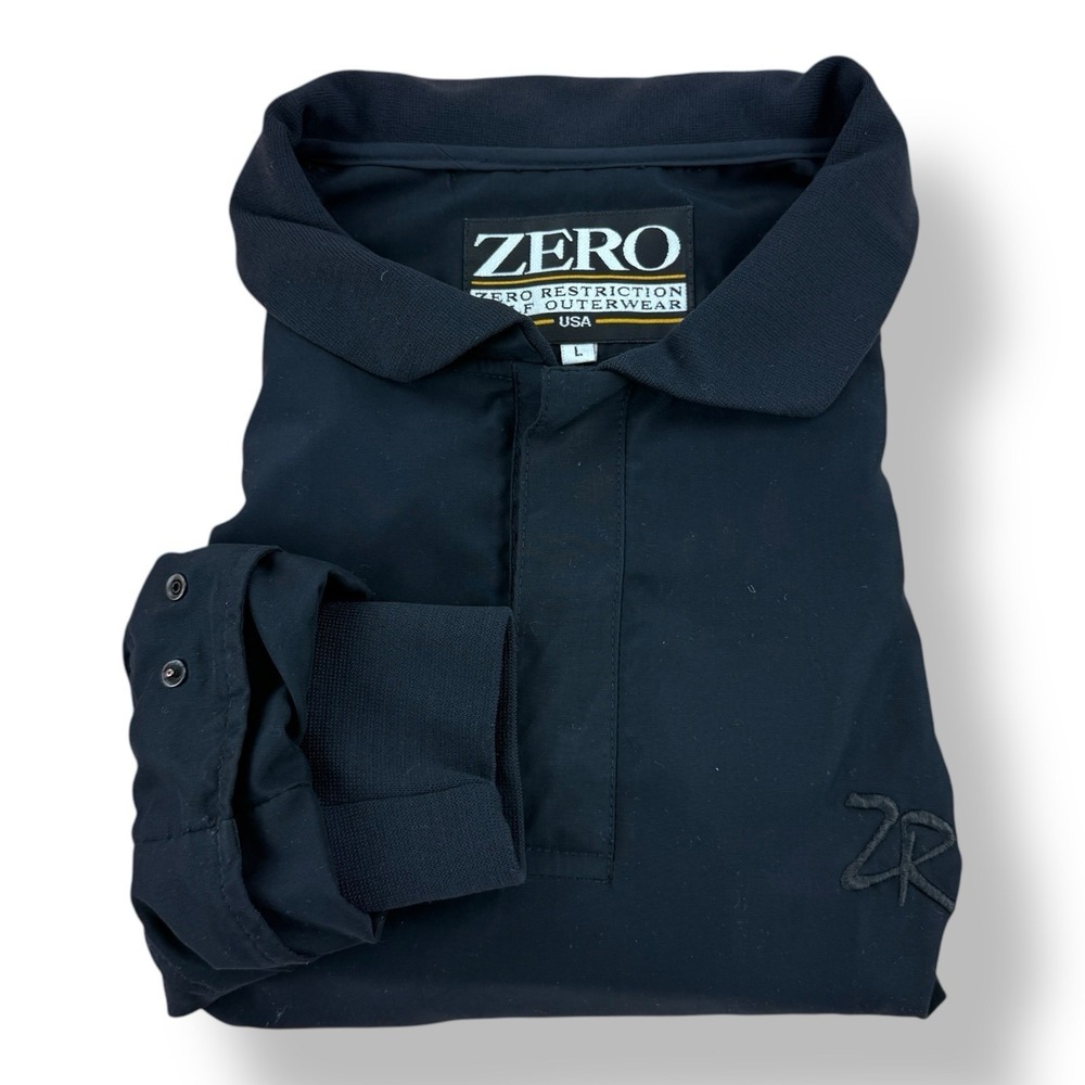 Zero Restriction ZR Black Microfiber Polyester 1/4 Snap Pullover Sweater Large‎